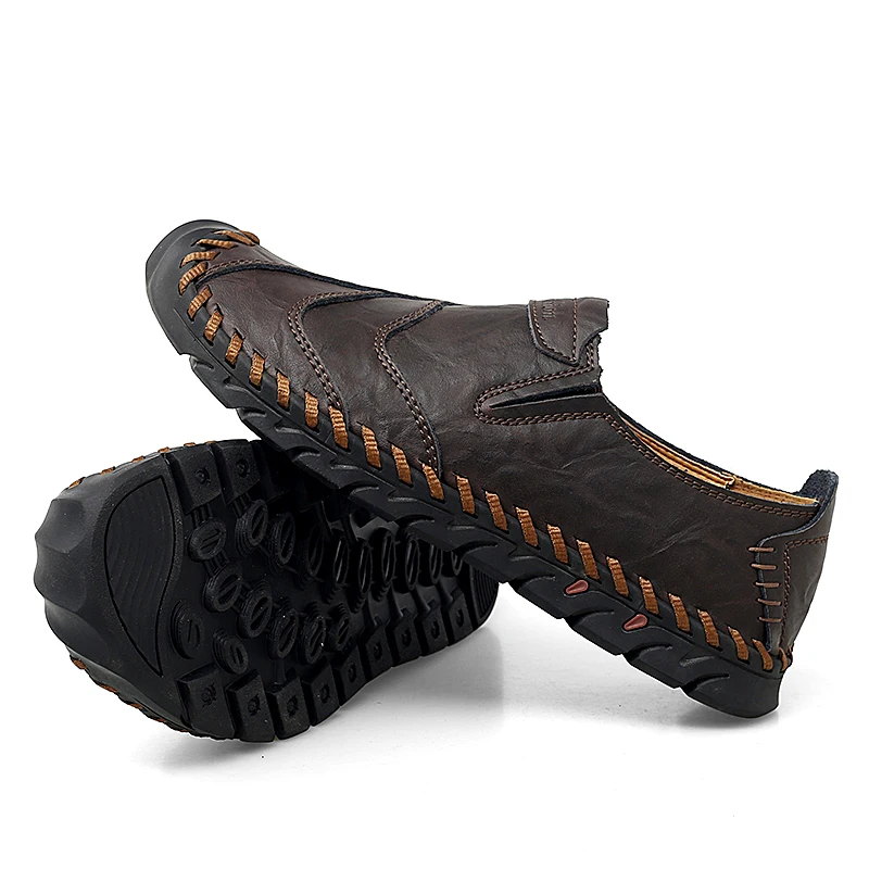 Мужские туфли из сплит-кожи на плоской подошве | Обувь