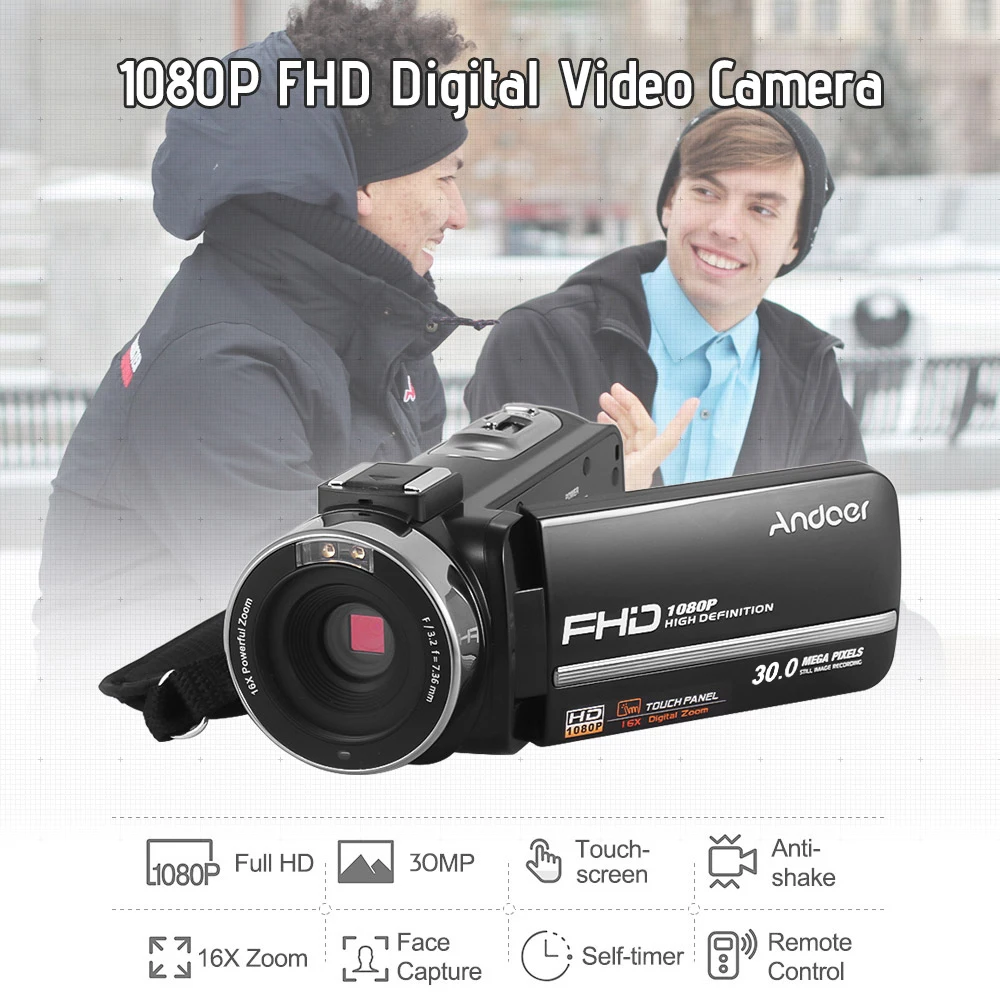 Andoer 1080p Ir Nightshot 30mp Fhd Цифровая видеокамера Dv Recorder 3 0 дюймовый ЖК-экран с 2