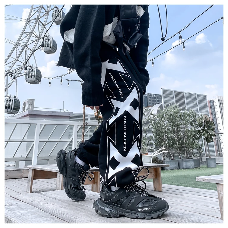 Мужские брюки шаровары с принтом логотипа F/W 2019 уличная одежда в стиле хип