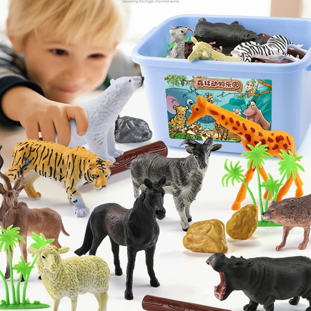

1 Set of 58PCS Imitation Forest Animal Model Toys Zoo Model Animals Toys