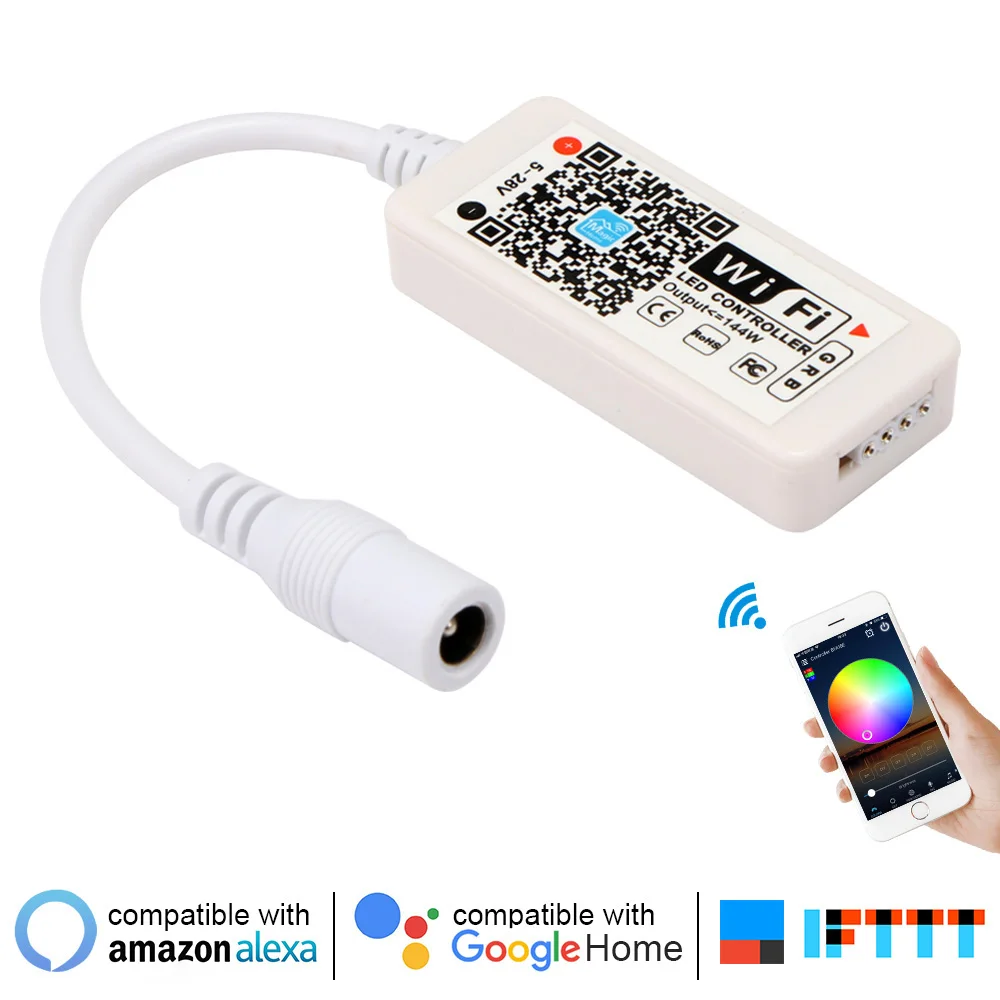 Wifi LED Smart PE Для Amazon Alexa Google Home Assistant IFTTT беспроводной WiFi светодиодный смарт-контроллер для светодиодной ленты, работающей на Android IOS Phone - Комплект: Wifi LED Smart PE