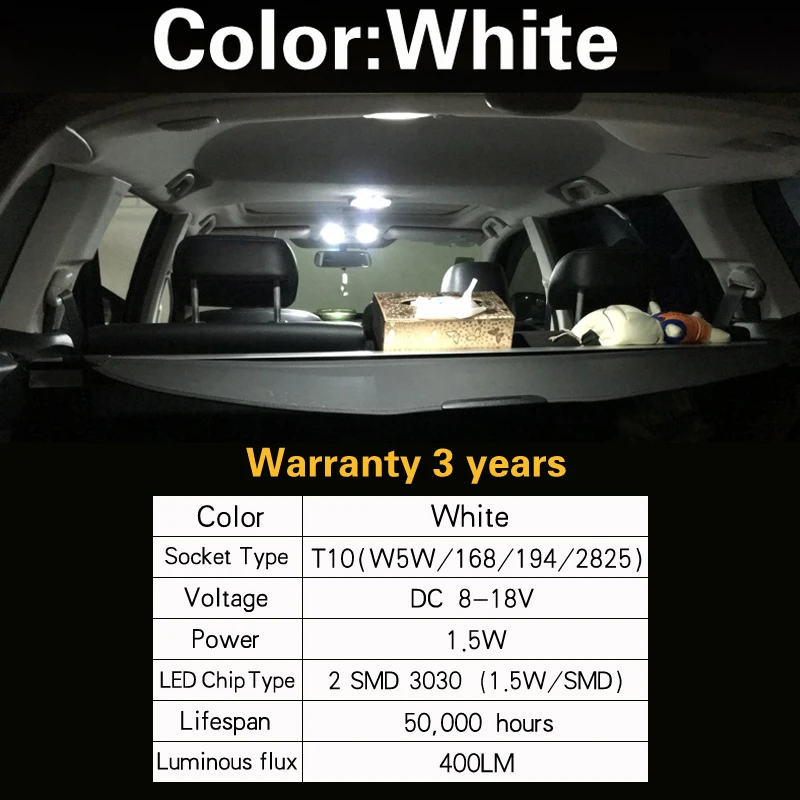 10 шт. W5W T10 168 194 Светодиодная лампа для освещения салона автомобиля купольная mazda cx