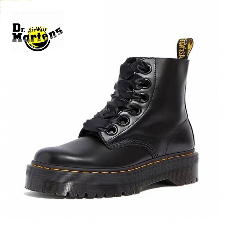 Женские ботильоны из лакированной кожи Dr.Martens шелковые полусапожки на шнуровке