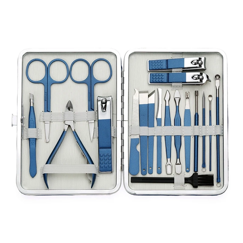 

19PCS Nail Clippers Manicure Set Pedicure Kit Professional Nail Care Kit with Facial Care Tools