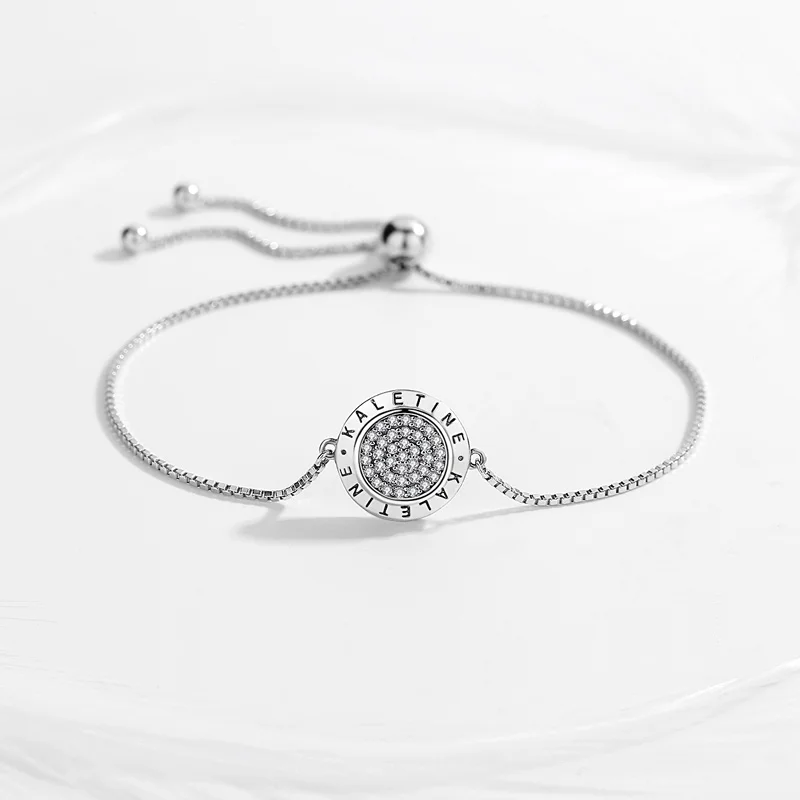 Мужские браслеты с буквенным принтом KALETINE круглые элегантные из стерлингового