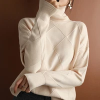 autumn winter knitted pullovers high quality women plus size jumpers tops soft warm long sleeve turtleneck sweaters