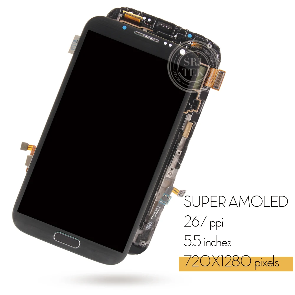 AMOLED 5.5'' LCD for Samsung Galaxy Note 2 N7100 Display Touch Screen Digitizer Assembly Note2 N7105 Replacement Parts | Мобильные