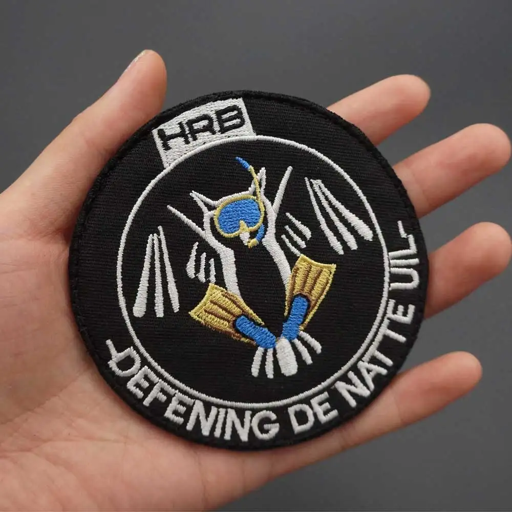 HRB тактические военные нашивки с вышивкой и крючком на подкладке рюкзака куртки