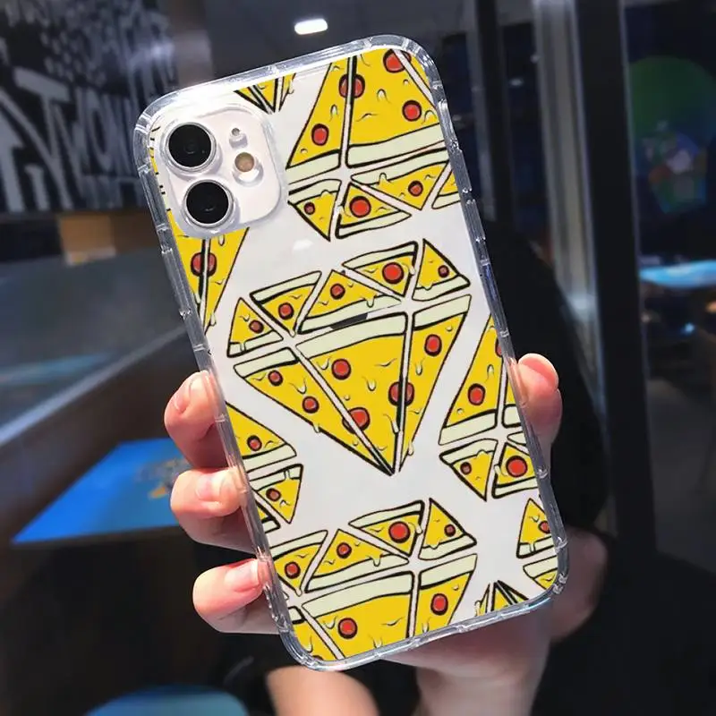 

Pizza Delicious Food design pattern Phone Case Transparent soft For iphone 5 5s 5c se 6 6s 7 8 11 12 plus mini x xs xr pro max