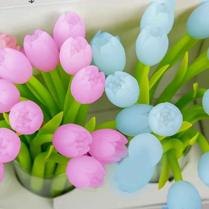 Креативная обесцвечивающая гелевая ручка с тюльпаном Kawaii, милая ручка с цветами, новинка, нейтральная ручка для детей, девочек, подарок, школьные, офисные, канцелярские принадлежности