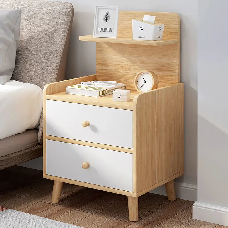 

mini cabinet of bedside table bedroom is simple modern light and luxurious solid wood leg rack locker طاولة قهوة escritorios