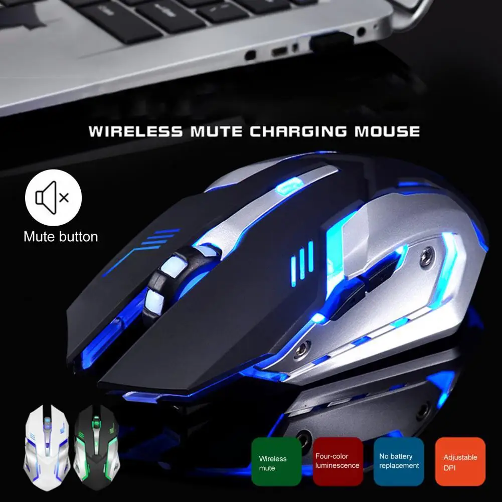 

Q1 Gaming Mouse High Speed 6 Buttons 2.4GHz Portable Silent Wireless Mouse for Office