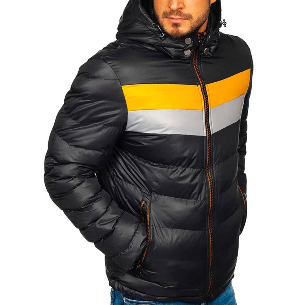 Men Winter Parkas Jacket Men Fashion Hooded Jackets with Pockets Cotton Coat Warm Overcoat Streetwear Puffer Jacket S-3XL