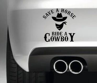 

For SAVEA HORSE RIDE A COWBOY CAR BUMPER STICKER ER VAN 4X4 WINDOW PAINTWORK DECAL GRAPHIC Car Styling