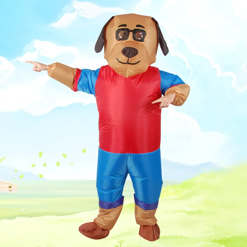 

Purim Inflatable Dog Costume Cosplay Party Suit Halloween Dress Animal Mascot Blow Up Outfit Christmas Clothes for Women Men