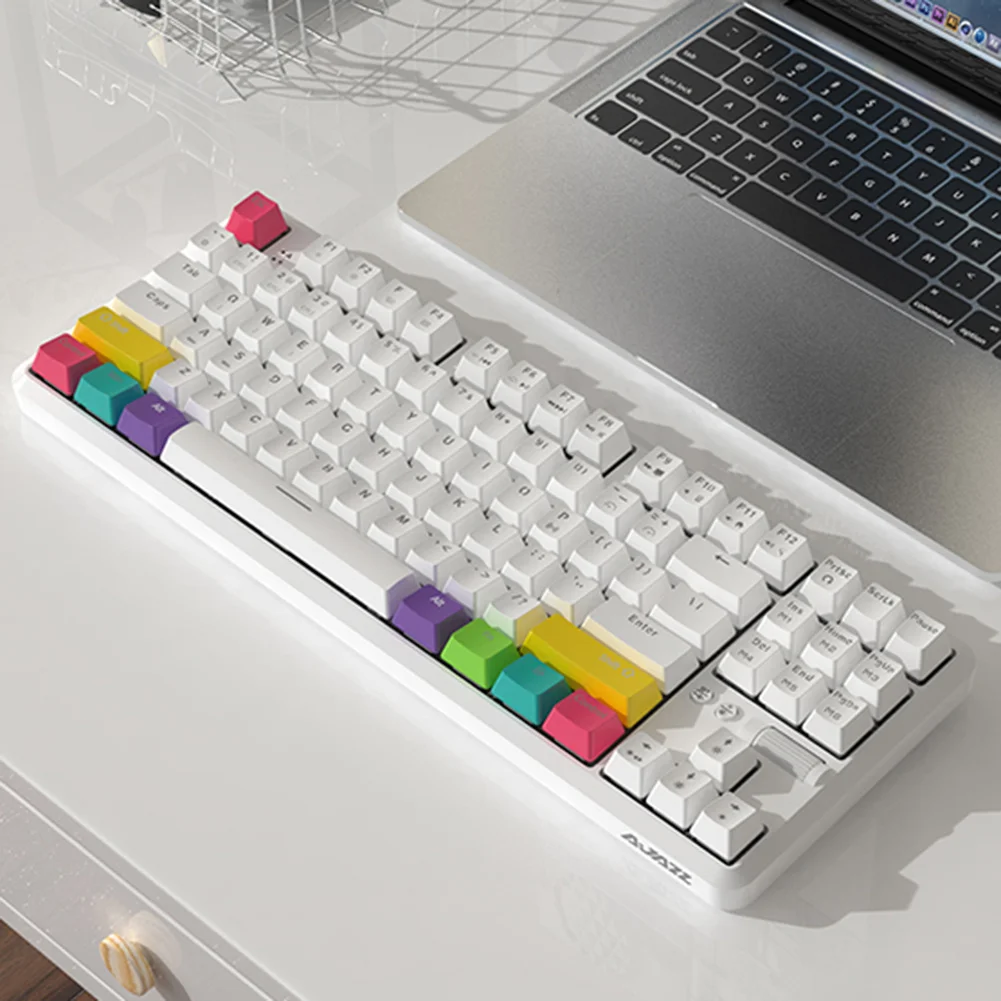 

K870T Type C+Bluetooth 3.0 Dual Mode Wireless Keyboard 87 Keys RGB Mechanical Switch Keyboard For PC Laptop ipad Phone Notebook