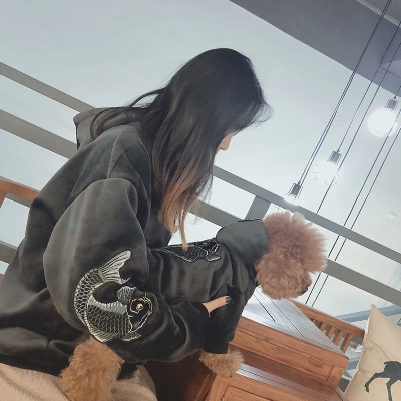 Теплая зимняя одежда для собак модная толстовка с капюшоном щенков наряд