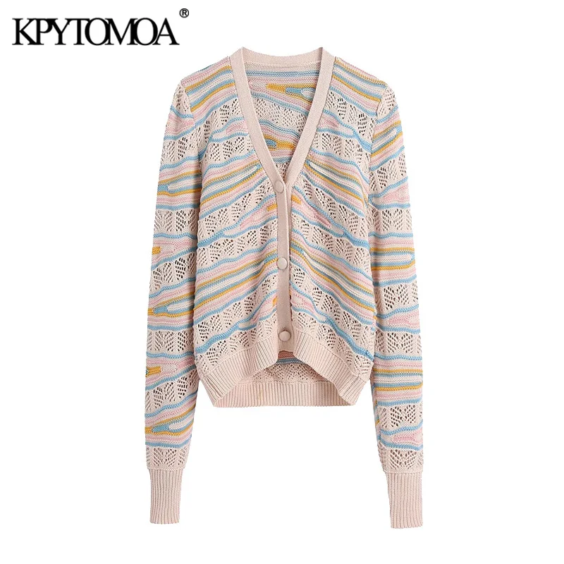 

Кардиган женский вязаный с пуговицами и длинным рукавом, винтажный, 2021