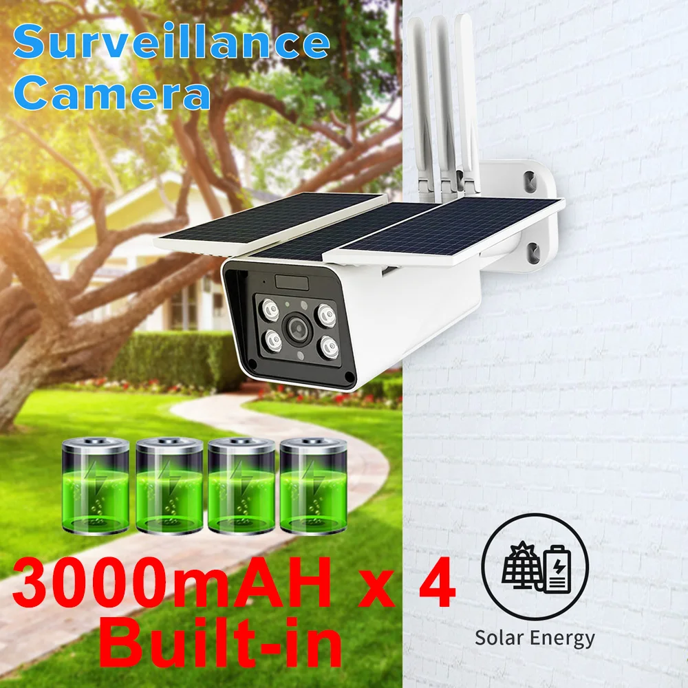 TUYA 1080P Solar Camera Outdoor Waterproof Wireless Battery Night Vision Two Way Audio built-in 12000mAh Smart Life APP | Безопасность и