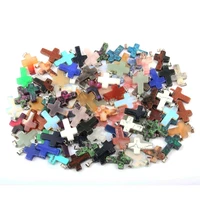 natural stone pendant cross shape mix color exquisite agates charms for jewelry making diy bracelet necklace earring accessories