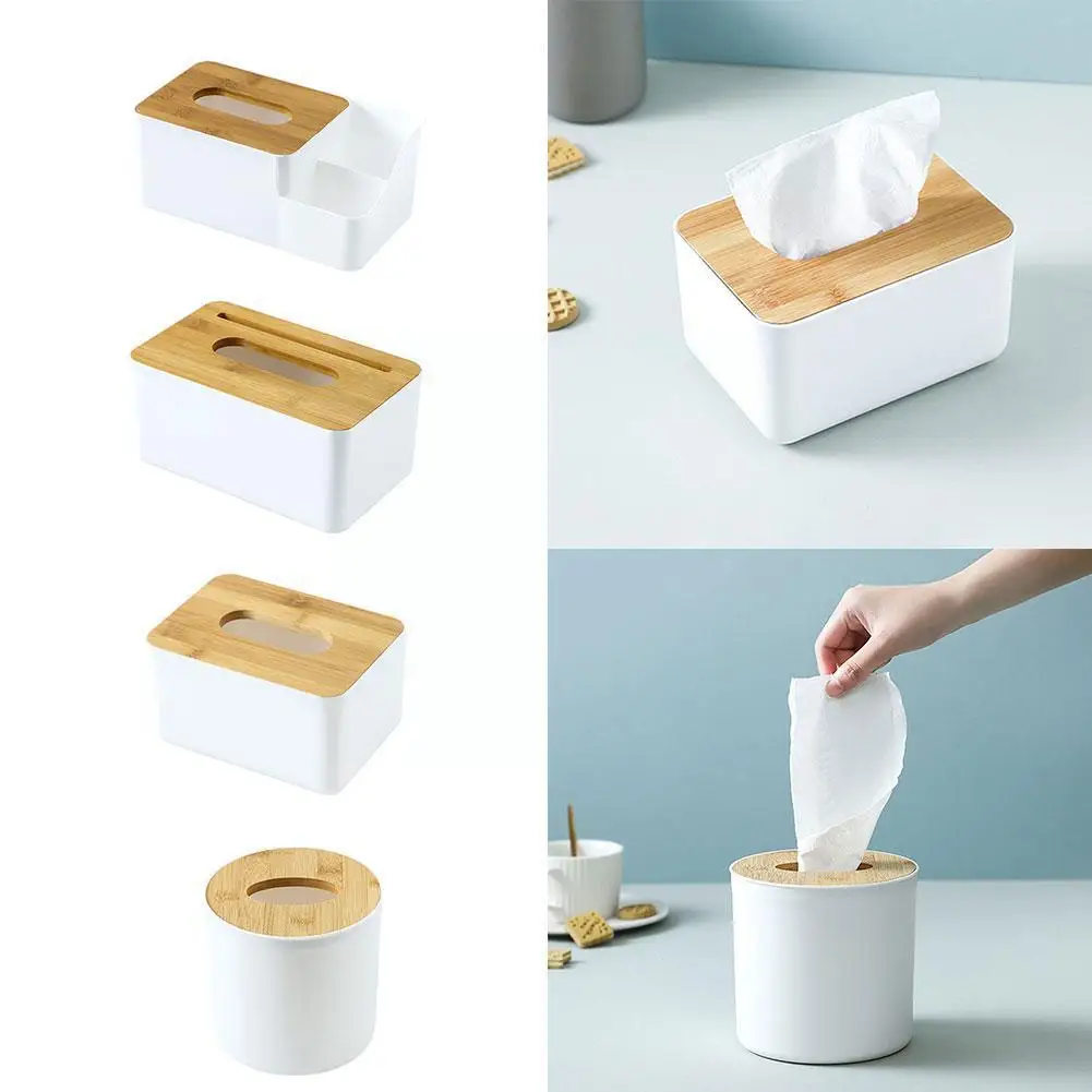 

Bamboo And Wood Tissue Box Creative Simple Living Room Tray Control Roll Box Box Drawer Storage Box Household Remote Napkin O2T5