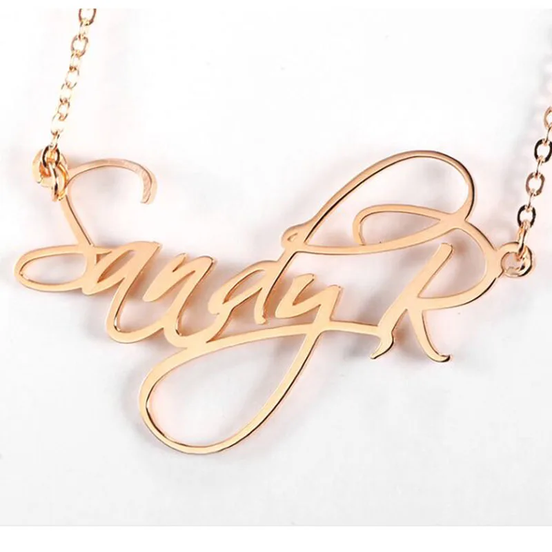 Оптовая продажа 2020, новое Трендовое ожерелье с именем, женское ожерелье с именем 925, ожерелье с кулоном с именем, ожерелье с шрифтом HL writina