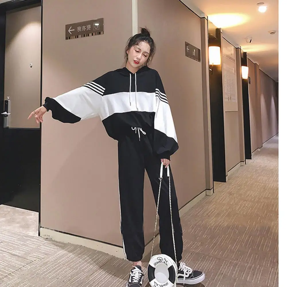 DSstyles Модный женский спортивный костюм Женская Осенняя одежда из двух предметов