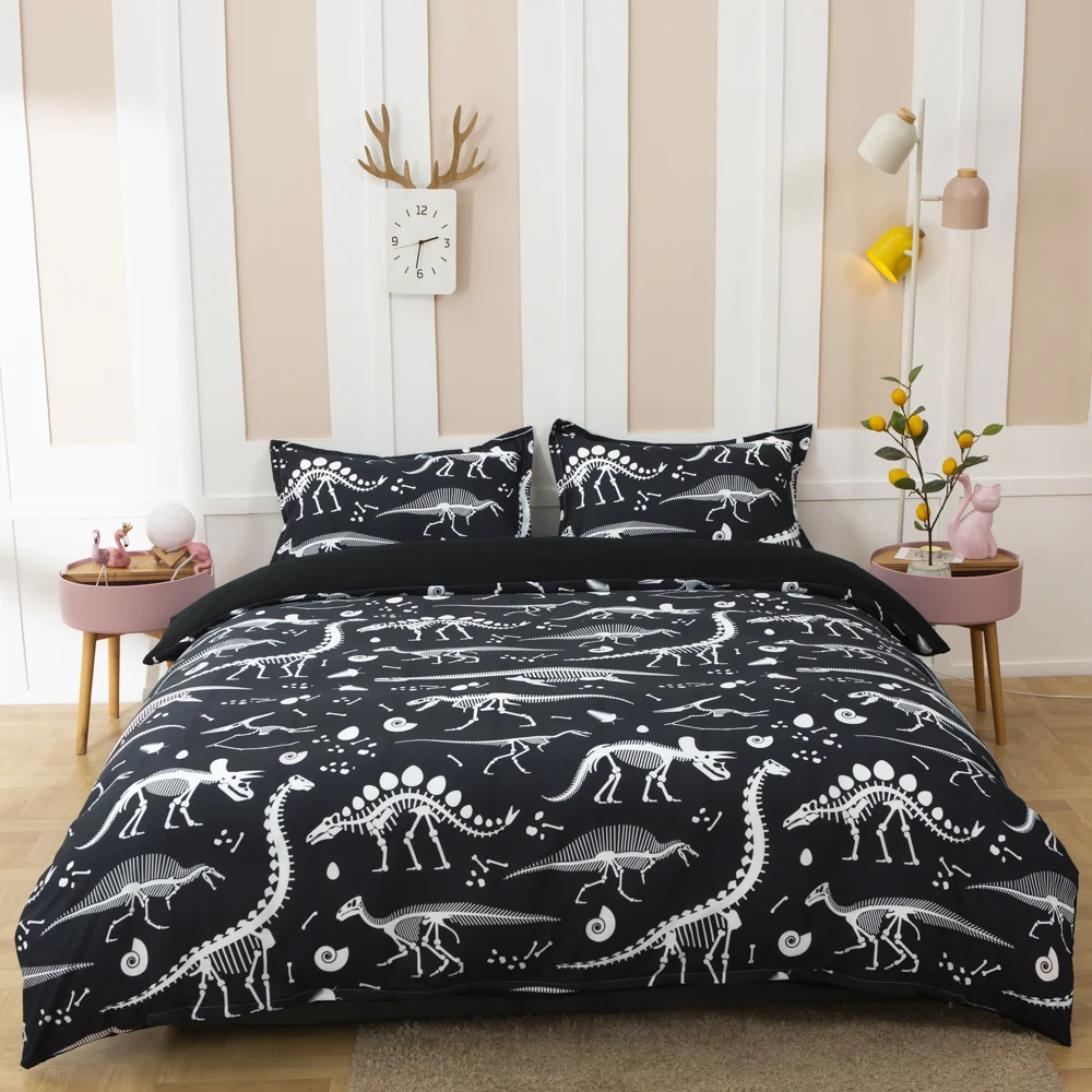 

Dinosaur Duvet Cover Kids Cute Animals Print Comforter Cover Children Cartoon housse de couette Festival Holiday Gift Bedding