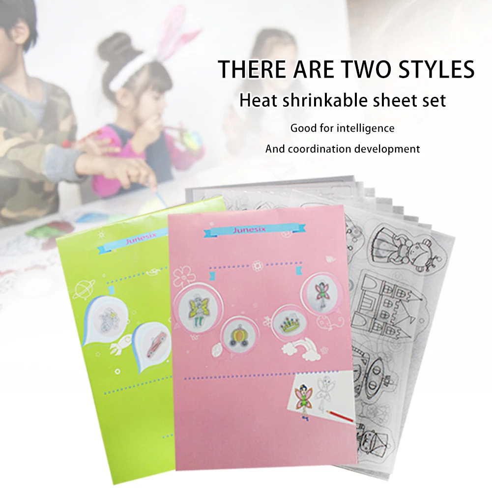 

Heat Shrink Film Child DIY Shrinky Art Painting Paper Film Sheets With Pattern Kids Creative Craft Handmade Keychains polite