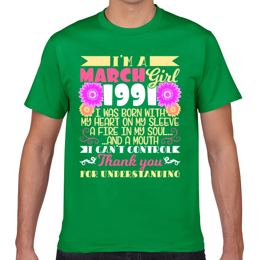 Tops T Shirt Men birthday present born 1991 year Funny White Geek Cotton Male Tshirt XXX | Мужская одежда