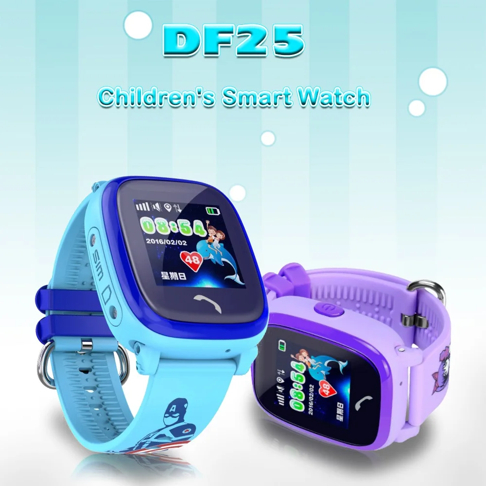 Детские умные часы с GPS и защитой от воды DF25 со свистком SOS, отслеживание местонахождения, мониторинг безопасности и защита от утери.