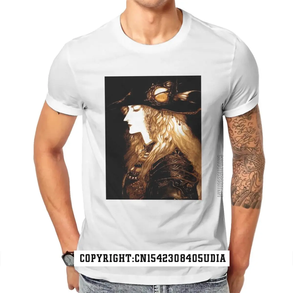 Vampire Hunter D Bloodlust Dhampir Left Hand Anime Tshirt For Men Yoshitaka Amano Family T Shirt For Men Cotton Tees Company