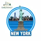 Забавные 3D наклейки EARLFAMILY, 13 см х 12,2 см, для Нью-Йорка, Нью-Йорка, статуи Свободы, для JDM, внедорожника, автофургона