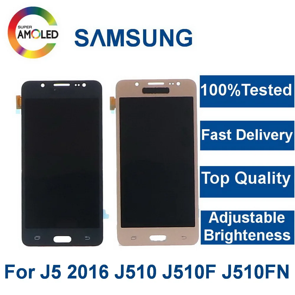 Сменный сенсорный ЖК экран AMOLED для SAMSUNG Galaxy J5 2016 J510 J510F J510FN J510M|Экраны мобильных