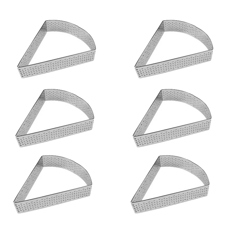 

6Pcs Stainless Steel Mousse Ring Cake Mold Baking Tiramisu Diy Kitchen Baking Pastry Tools Tart Ring Quiche