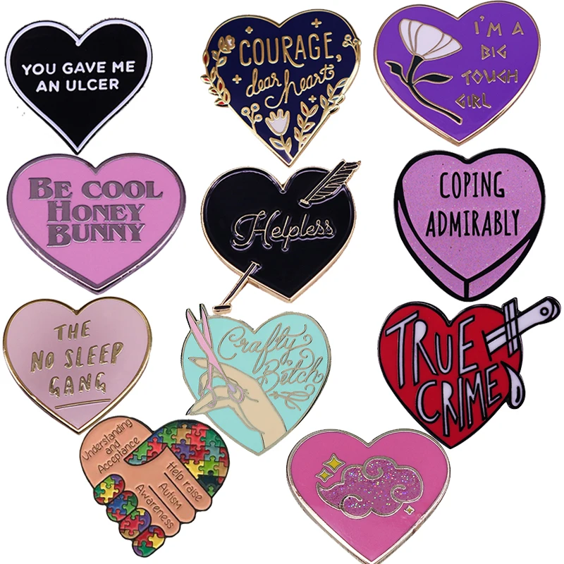 Милый эмалированный значок в форме сердца с милым Кроликом брошь - Цена: 132.8