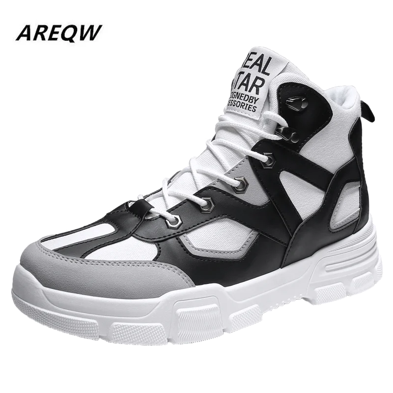 2019 мужские высокие ботильоны Модные Ботинки martin однотонные ботинки на плоской