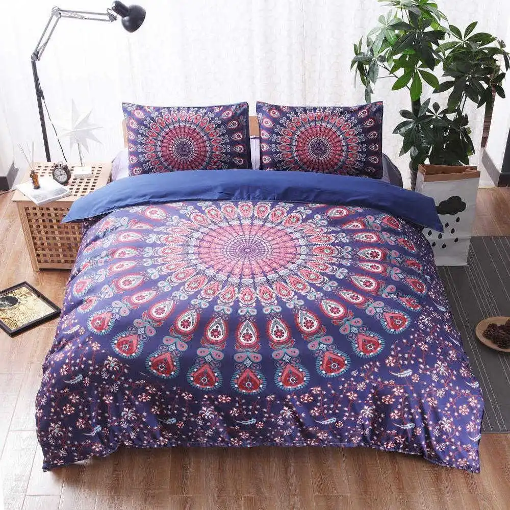 bohemian A LOVINSUNSHINE, Комплект постельного белья из 3 предметов в богемном стиле, цветочный рисунок Пейсли, пододеяльник, набор, небесно-голубое покрывало "мандала", 8 размеров, Комплект постельного белья - Цвет: bohemian A