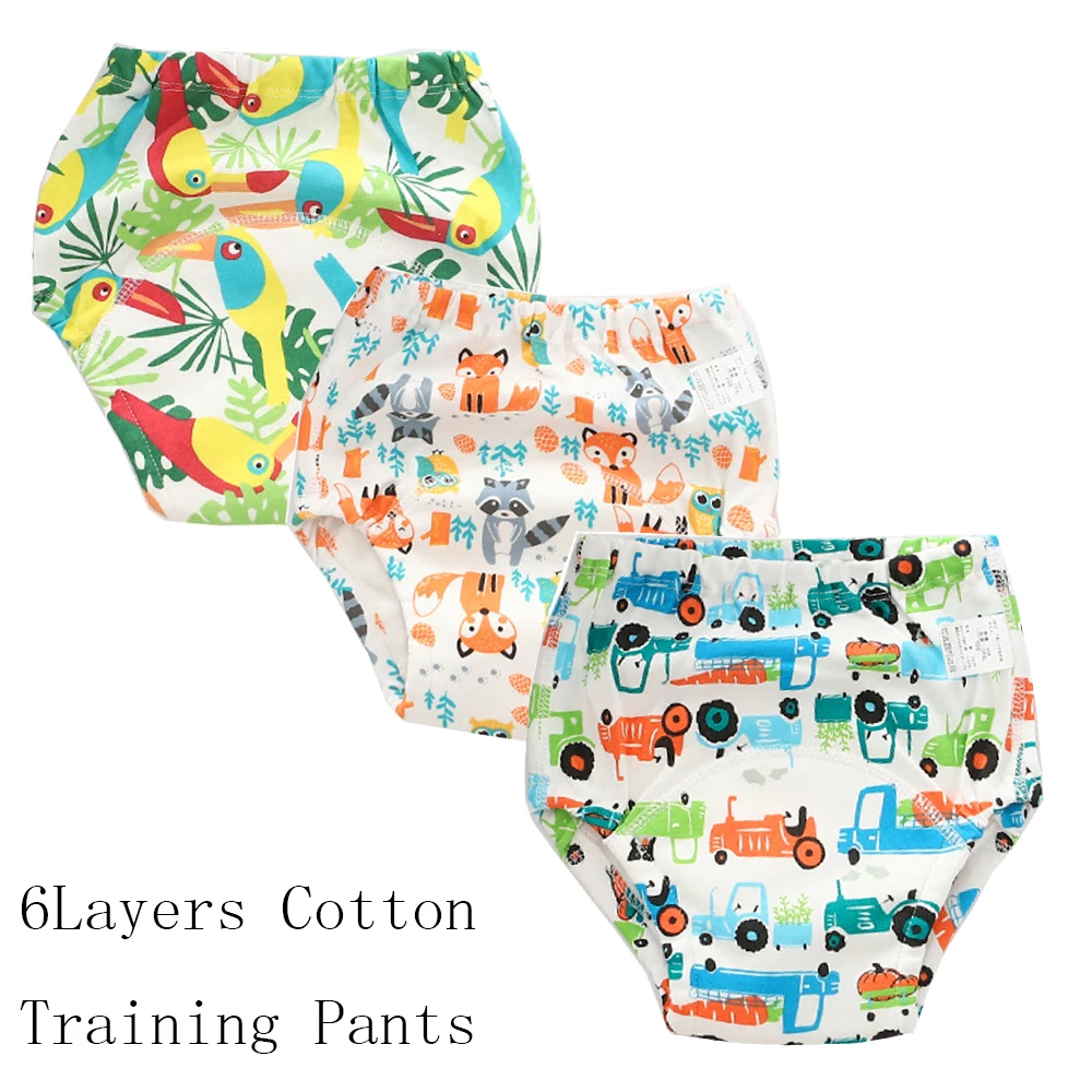 Детские Многоразовые трусики для подгузников 6 слоев хлопковые тренировочные