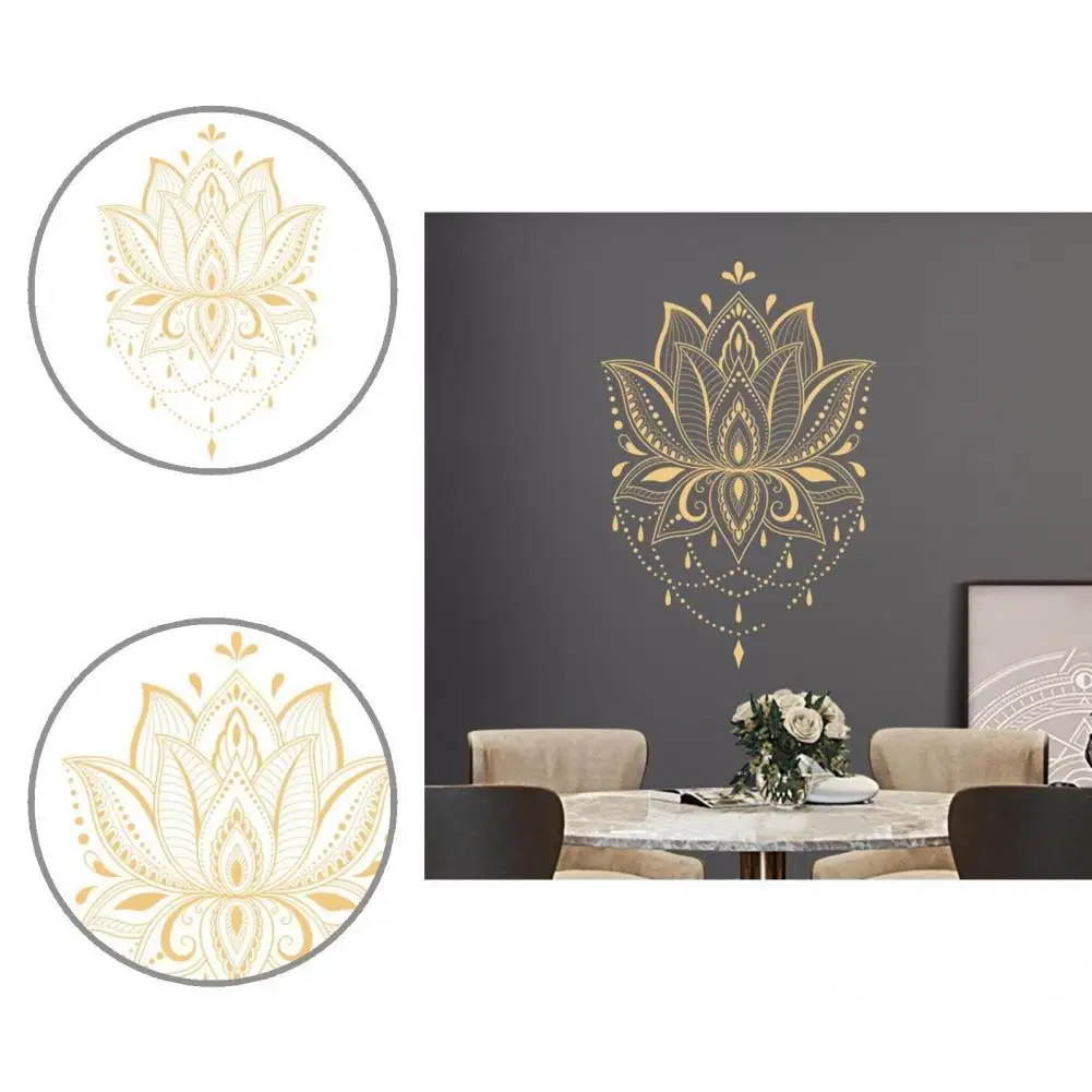 

Delicate Wall Decor Lotus Shape Portable Flower Pattern Meditation Vinyl Decal Wall Sticker Room Sticker