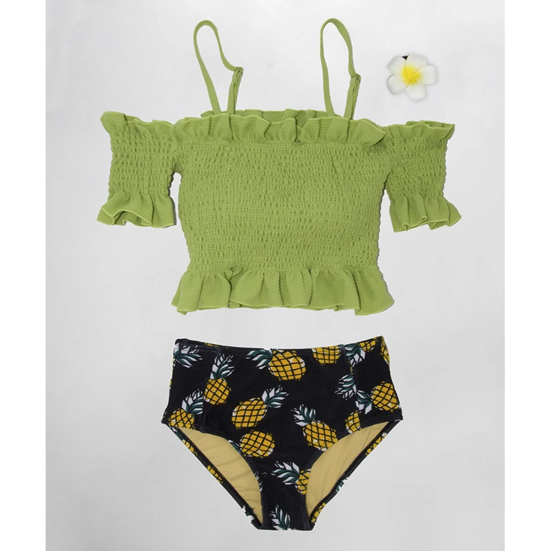 Корейский женский пикантный комплект бикини купальник со средней талией милый