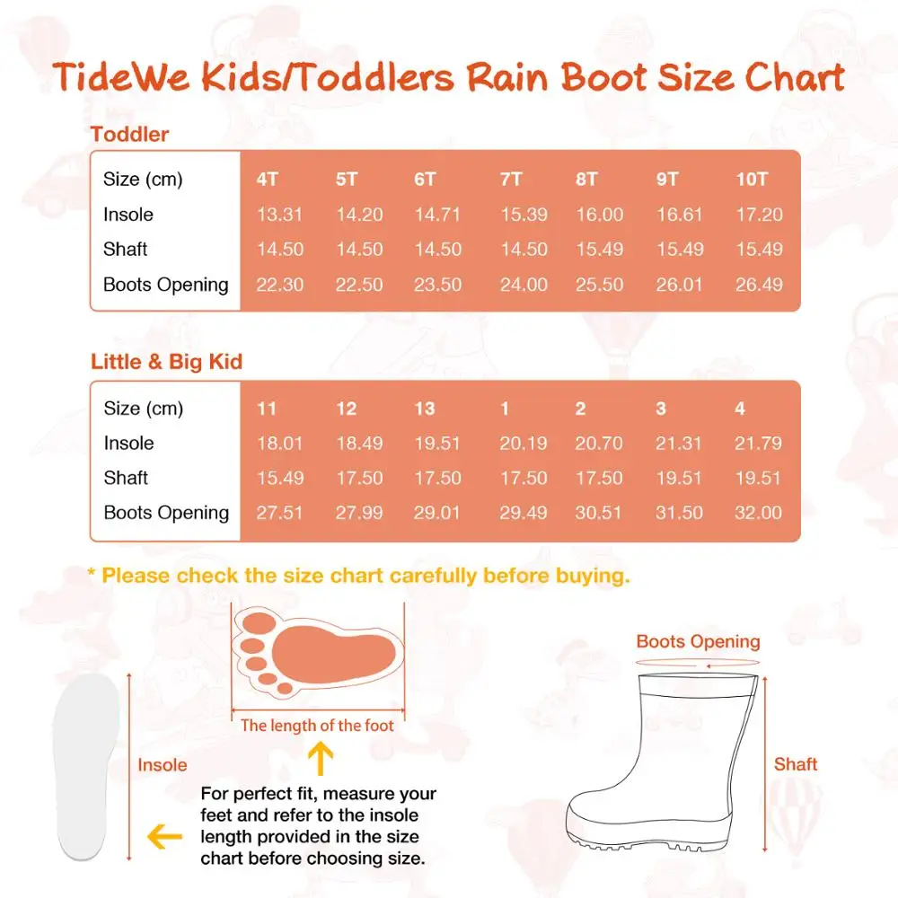 Водонепроницаемые сапоги TideWe Kawaii с милым мультяшным рисунком легкие резиновые