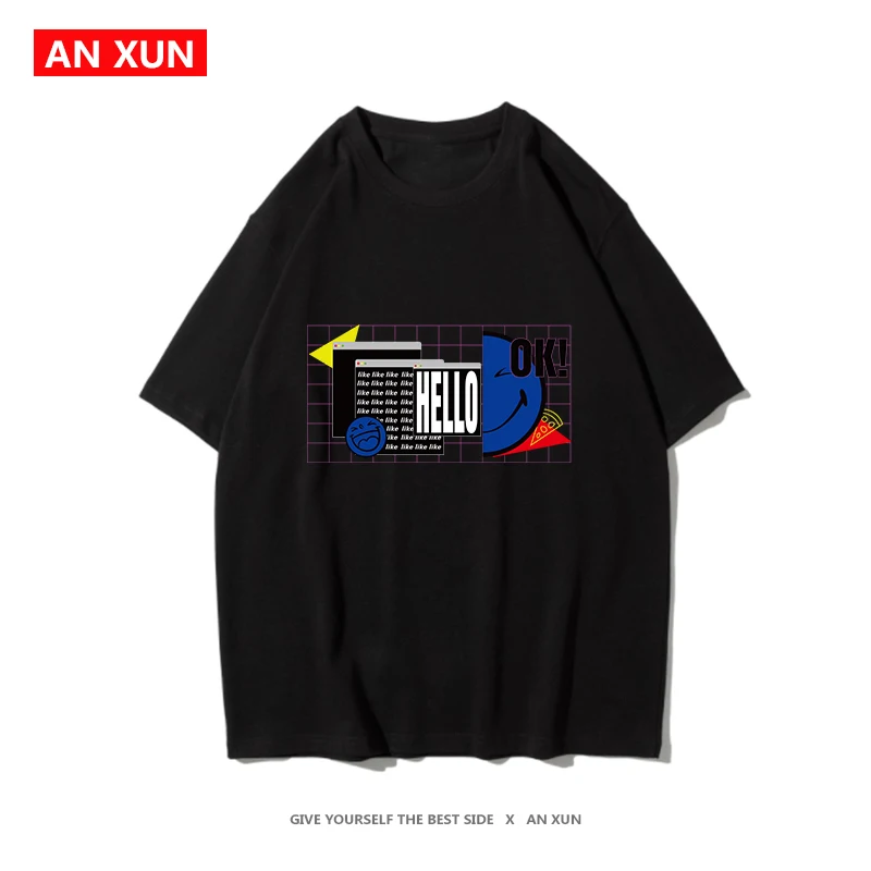 

t-shirts man summer Fashion Lovers graphic Men's Cotton T-shirt O-Neck Short Sleeve Men T-shirt Casual Loose T-shirt Top