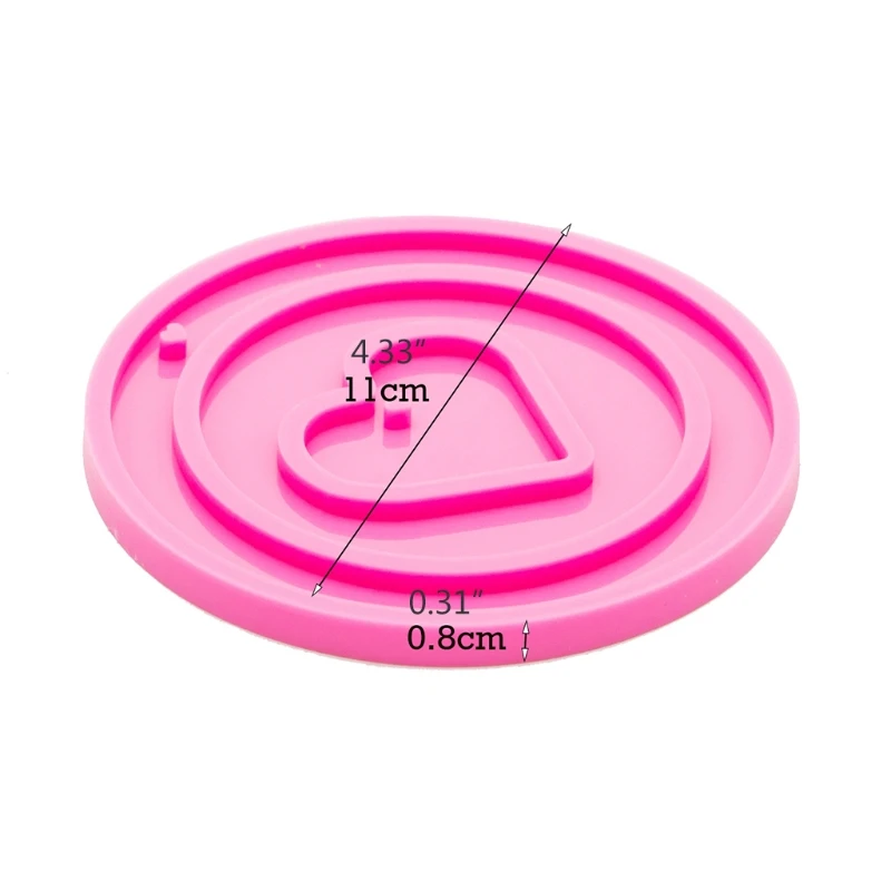 

Shiny Christmas Decoration Circle Love Shape Epoxy Resin Mold Keychain Casting Silicone Mould DIY Crafts Jewelry Pendant Making