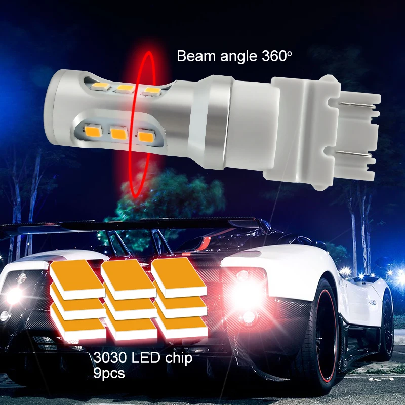 CNSUNNYLIGHT 3157 светодиодные лампы P27/5 Вт P27/7 T25 3030 9SMD Сверхъяркие 12 В Автомобильные ДХО
