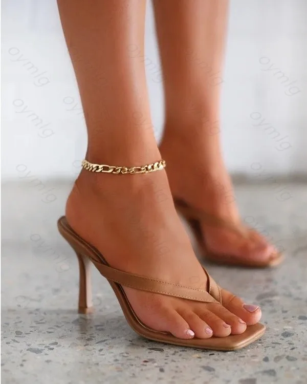 

Women's Heel Flip Flops Black High Heels White Sandals Summer Size 36-42 Zapatillas Mujer Casa Sapatos Mulher 2021 Beach Slipper