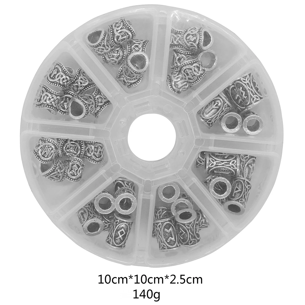 48 шт./компл. для мужчин стрижки волос бороды плетеные бусы руны скандинавских