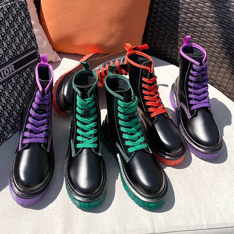 Модные толстые женские ботинки зимние плюшевые Ботинки Martin новинка