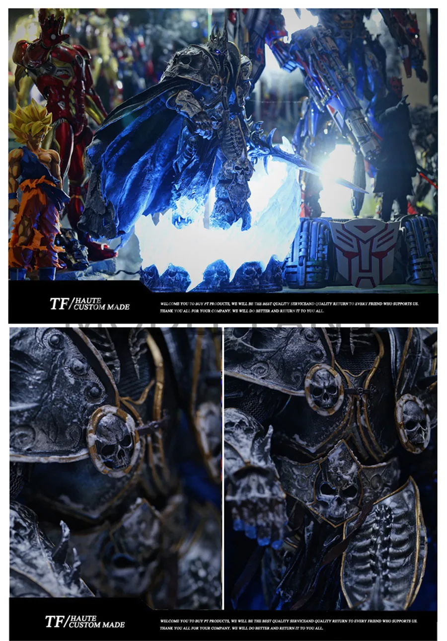 

MODEL FANS WOW Lich King Arthas 1/6 GK 3.0 resin statue contain led light for Collection