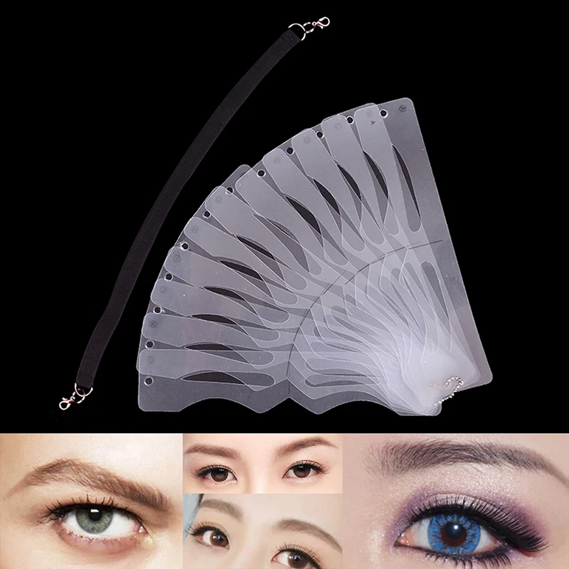 12 шт. Профессиональный Модный шаблон для бровей наклейки трафареты рисования